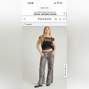 PacSun Black and White Leopard Print Wide Leg Pants